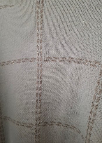 Bej Kadın Pamuklu Rahat Kesim Triko Kazak - Görsel 2