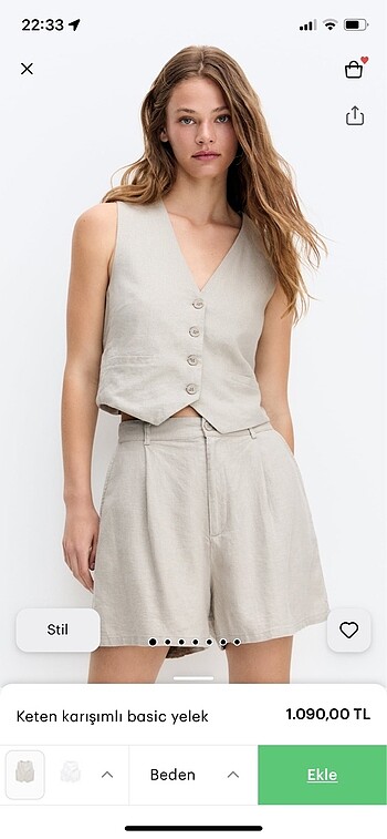 Pull and Bear Crop yelek