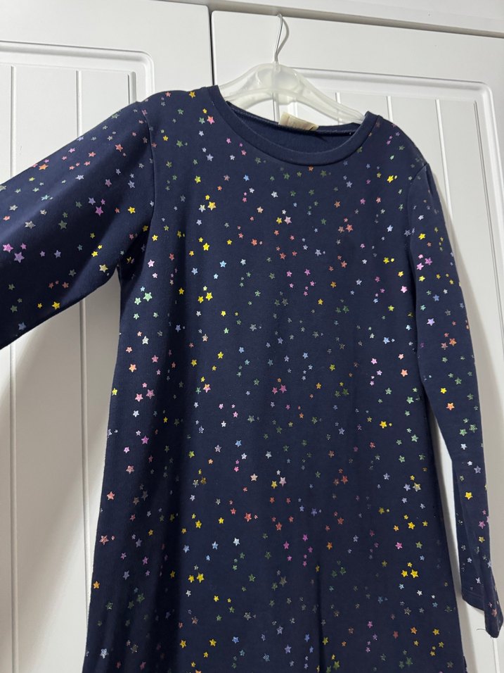 Çok Renkli Uzun Kollu Kız Elbisesi - Görsel 2