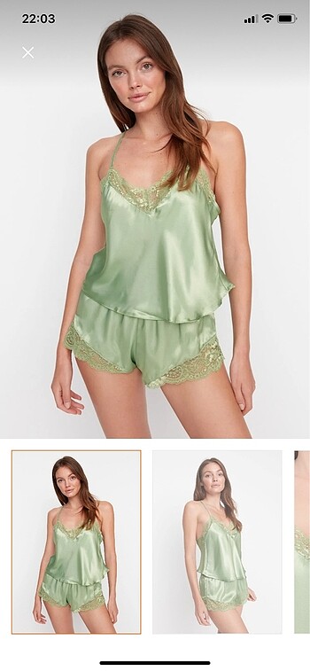 yeşil saten pijama takımı