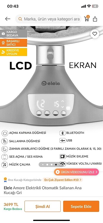 Elele amore elektrikli ana kucağı - Görsel 6