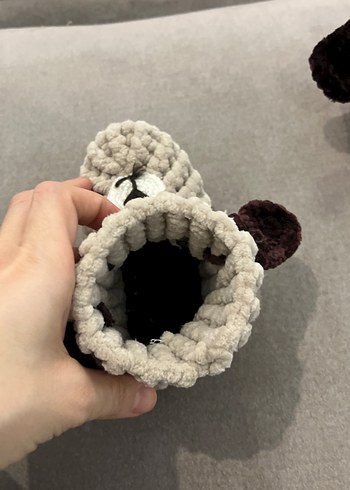 Erkek Çocuk Gri Örgü Sıcak Terlik - Görsel 2