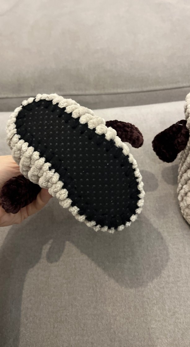 Erkek Çocuk Gri Örgü Sıcak Terlik - Görsel 3