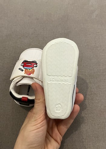 Renkli Baskılı Beyaz Erkek Bebek İlk Adım Ayakkabısı - Görsel 2