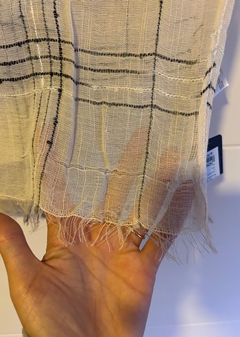 Bej Keten Kadın Şal - Görsel 4