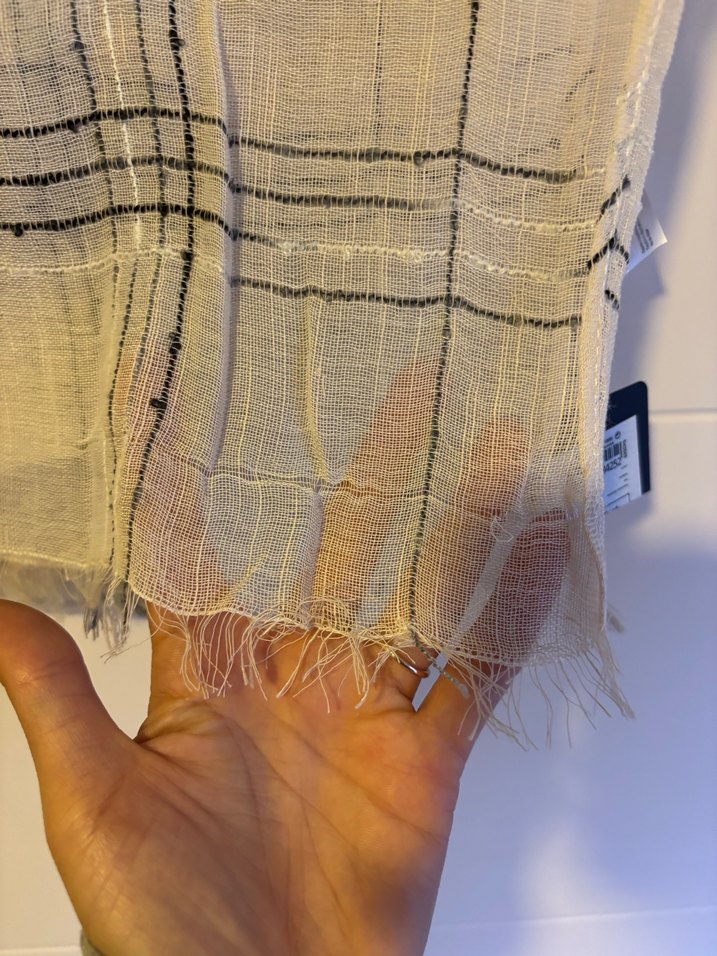 Bej Keten Kadın Şal - Görsel 4