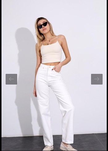 38 Beden beyaz Renk Beyaz Regular Fit Midi Kot Pantolon
