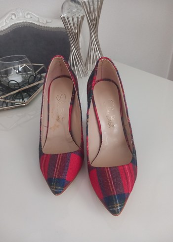 Renkli Bağlama Desenli Tokalı Stiletto shoe butik 35 numara
