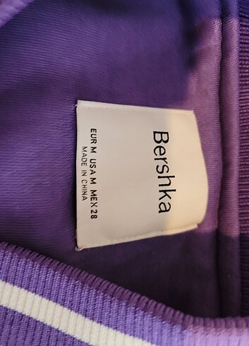 m Beden mor Renk BERSHKA KOLEJ CEKET