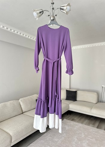 Kadın Mor Uzun Renk Geçişli Elbise - Görsel 6