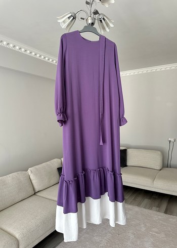 Kadın Mor Uzun Renk Geçişli Elbise - Görsel 8