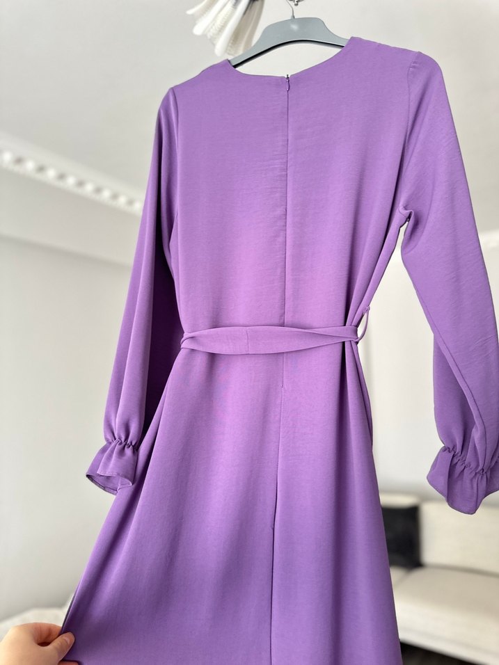 Kadın Mor Uzun Renk Geçişli Elbise - Görsel 4