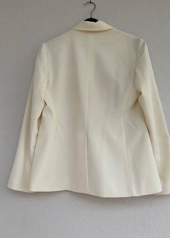 Düğmeli Beyaz Kadın Blazer Ceket - Görsel 2