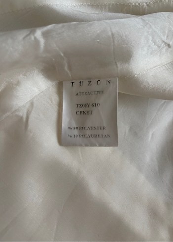 Düğmeli Beyaz Kadın Blazer Ceket - Görsel 7