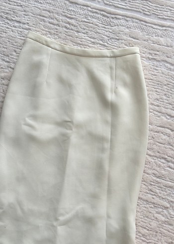 Beyaz Uzun Saten Etek - Görsel 5