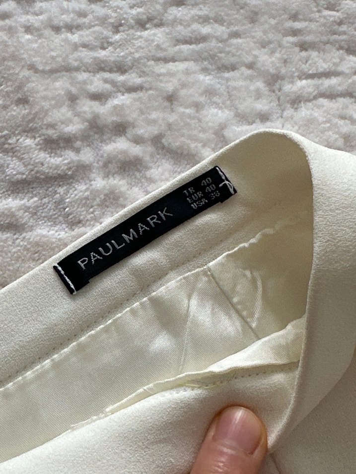 Beyaz Uzun Saten Etek - Görsel 2