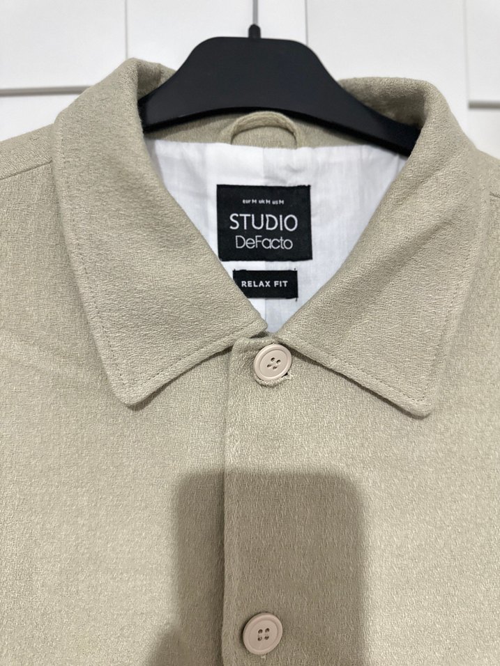 Bej Düğmeli Erkek Keten Ceket - Görsel 3