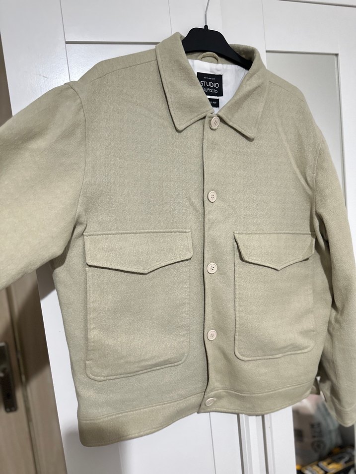 Bej Düğmeli Erkek Keten Ceket - Görsel 5