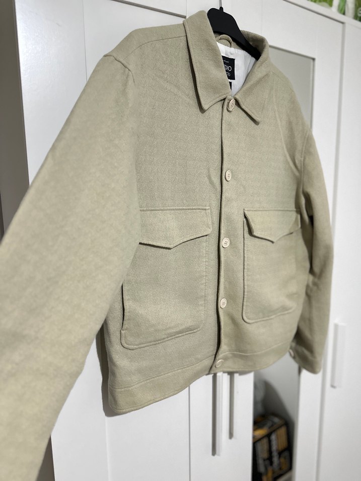 Bej Düğmeli Erkek Keten Ceket - Görsel 4