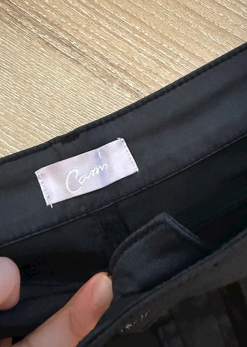 l Beden Siyah mumlu deri Mini Etek