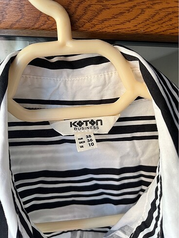 38 Beden Koton çizgili poplin gömlek