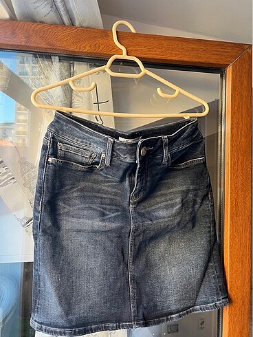 xs Beden Mavi jeans kot etek