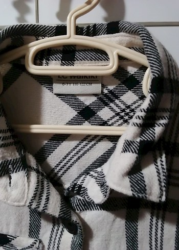 Gri Ekose Desenli Pamuklu Kadın Gömlek - Görsel 2