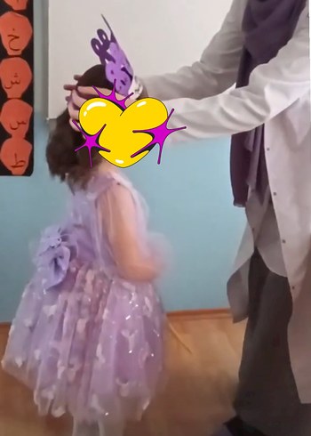 5 Yaş Beden Kız Çocuk Elbisesi kelebekli