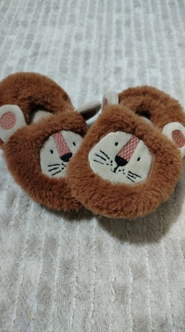 kahverengi peluş hayvanlı terlik - Görsel 2