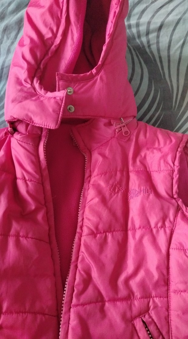 Kız Çocuk Kapüşonlu Fermuarlı Pembe Yelek - Görsel 5