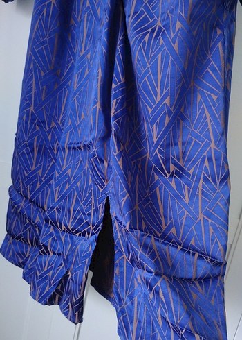 Uzun Kollu Lacivert Kadın Sabahlık - Görsel 4