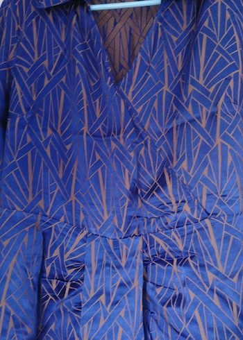 Uzun Kollu Lacivert Kadın Sabahlık - Görsel 6