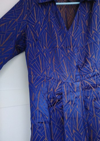 Uzun Kollu Lacivert Kadın Sabahlık - Görsel 2