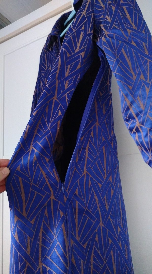 Uzun Kollu Lacivert Kadın Sabahlık - Görsel 5