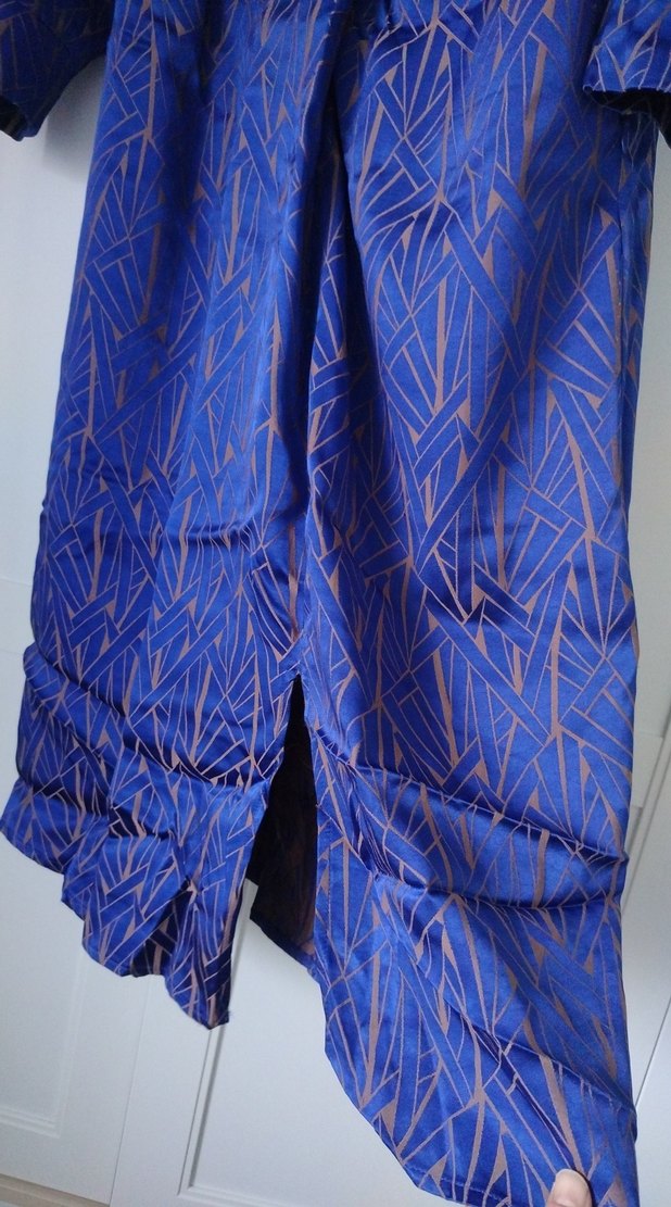 Uzun Kollu Lacivert Kadın Sabahlık - Görsel 4