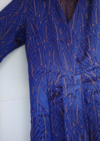 Lacivert Kadın Uzun Kollu Modern Elbise - Görsel 5