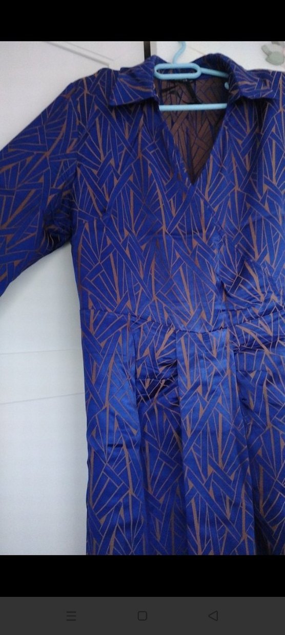 Lacivert Kadın Uzun Kollu Modern Elbise - Görsel 5