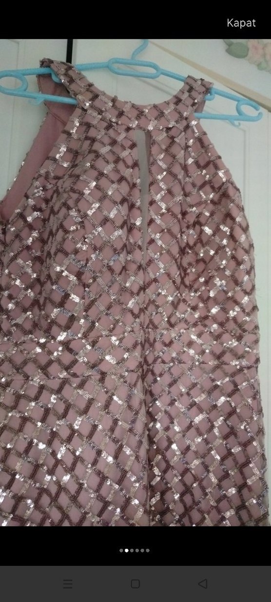 Payetli Bordo Kadın Uzun Tulum - Görsel 2