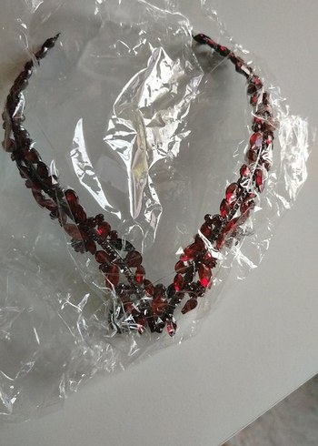 Koyu Kırmızı Boncuklu Gotik Saç Aksesuarı - Görsel 3