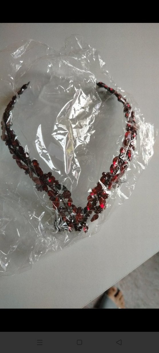 Koyu Kırmızı Boncuklu Gotik Saç Aksesuarı - Görsel 3