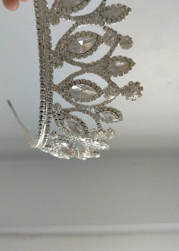 Beyaz Payetli Klasik Gelin Tacı - Görsel 3