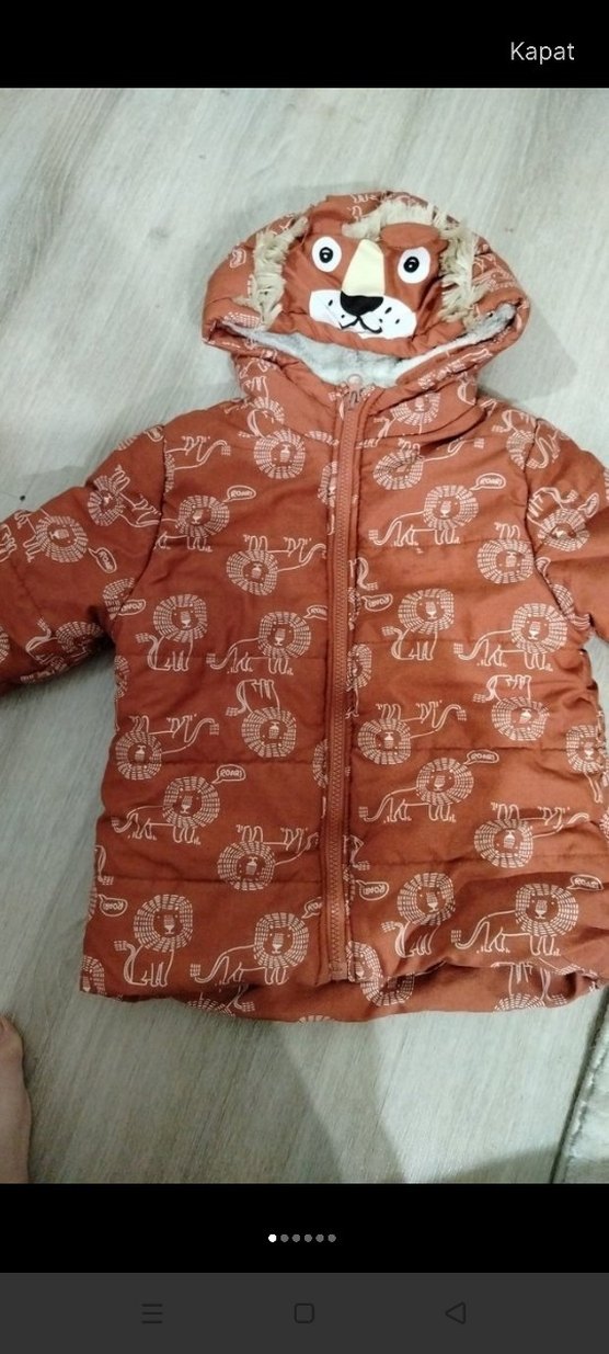 Kahverengi Kapüşonlu Çocuk Kışlık Mont - Görsel 3