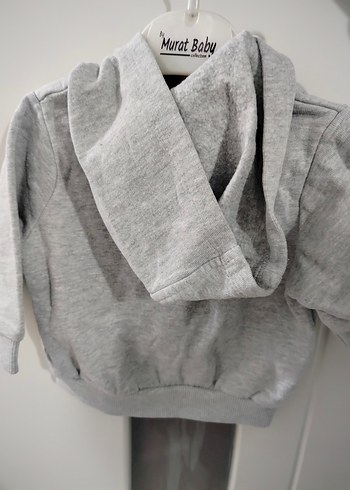 Erkek Çocuk Gri Fermuarlı Sweatshirt - Görsel 3