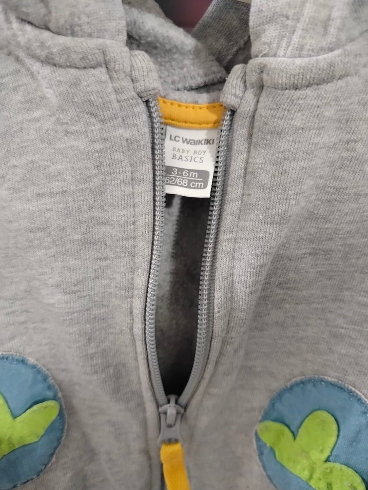 Erkek Çocuk Gri Fermuarlı Sweatshirt - Görsel 2