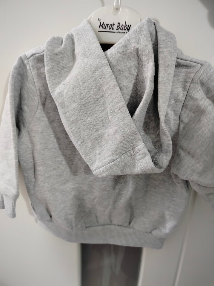 Erkek Çocuk Gri Fermuarlı Sweatshirt - Görsel 3