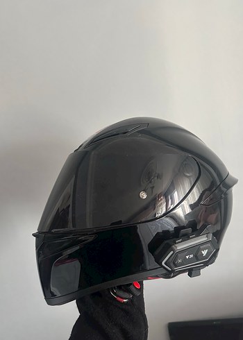 Kilitli Siyah Biker Motosiklet Kaskı - Görsel 5