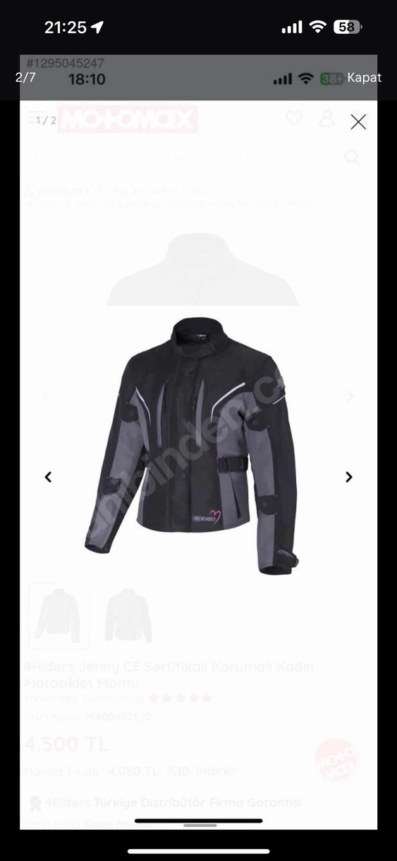 Siyah Gotik Punk Tarzı Motosiklet montu - Görsel 2