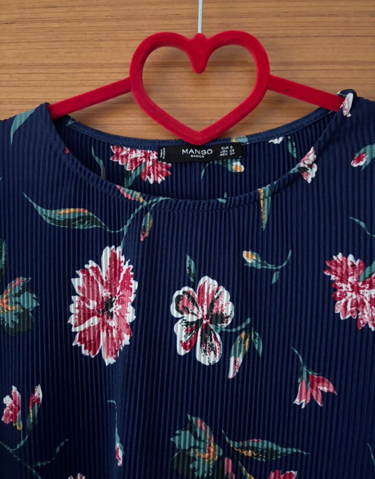 Lacivert Çiçekli Bohem Midi Elbise - Görsel 2