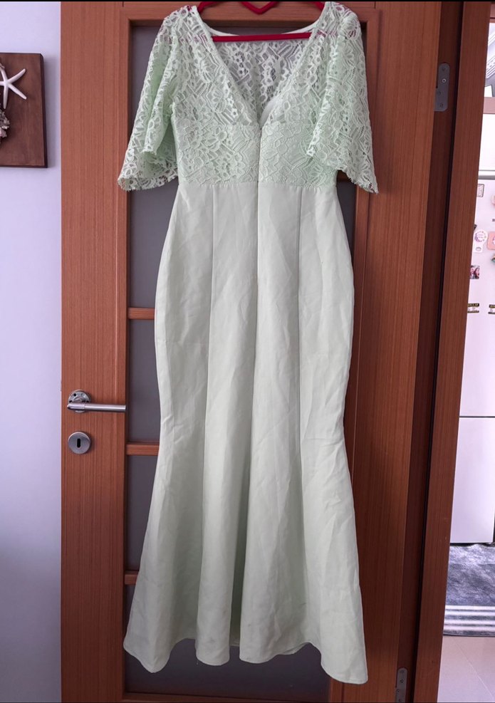 Dantel Detaylı Uzun Elbise - Görsel 3