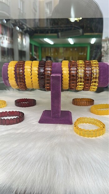 Beyrut kehribar doğal taş bileklik adet fiyatıdır - Görsel 4